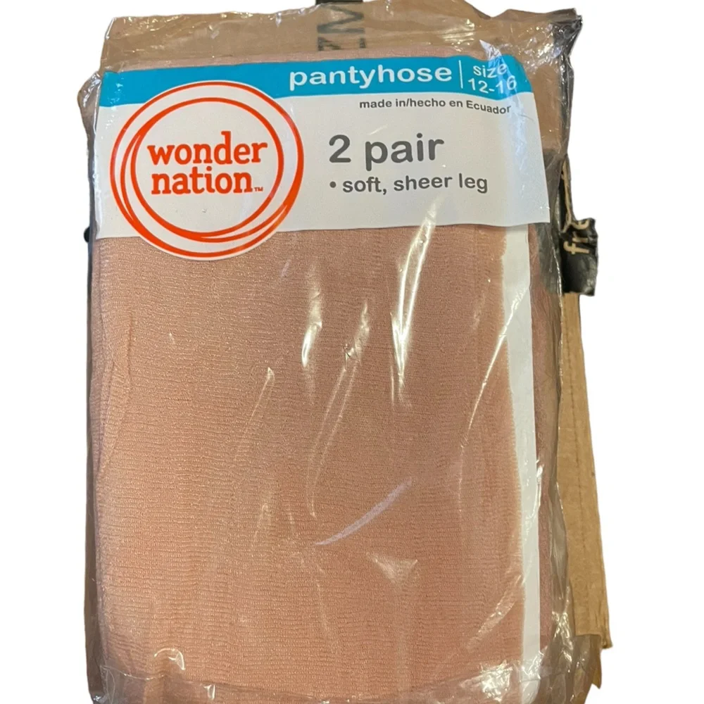 NWT 2 pairs of beige panty hose fits sizes 12-16